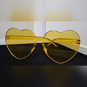 Bumble Heart-Shaped Yellow Sunglasses